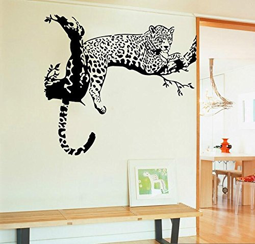 HALLOBO® Wandtattoo Leopard Wandaufkleber Wohnzimmer Schlafzimmer WandSticker Wall Sticker Deko