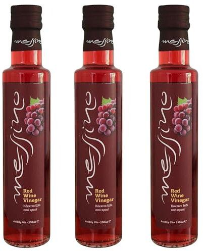 Messino Vinaigre de Vin Rouge Grec, Paquet de 3 x 250ml (Total: 750ml)