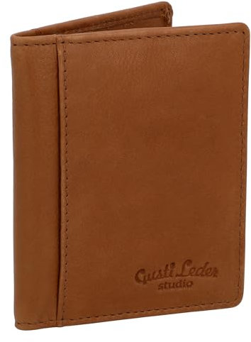 Gusti Kartenhalter Leder - Hal RFID Kartenhülle RFID Schutz Kartenetui Brieftasche Portemonnaie Braun Leder