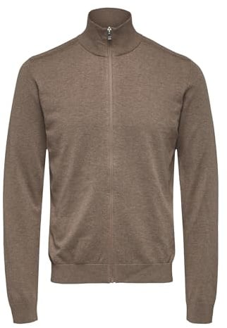 SELECTED HOMME Herren Slhberg Full Zip Cardigan B Noos Sweatshirt, Braun (Teak/Melange), XL