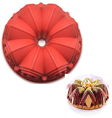 RoseFlower Single Castle Shaped Silicone Cake Moulds,Non Stick Cake Pan Baking Mold for Candy Jelly Chocolate Desserts and Cakes DIY Decorating Tools -Party Festivals Anniversary