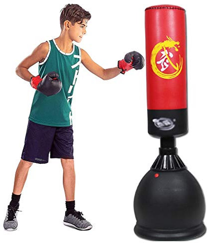 Sacs de frappe Sac de Boxe Résistant, Sac de Coup de Poing Debout Libre de 4,9 Pieds, Équipement de Gymnastique À Domicile, pour Le Fitness MMA Kickboxing Poinçonnage Arts Martiaux À L'intérieur Sac d