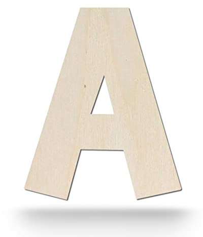 Kleenes Traumhandel Holzbuchstaben - Buchstabe aus Holz - Buchstaben für Türbeschriftung - Alphabet aus Holz für Kinderzimmer, Wohnzimmer u.v.m. - (10 cm, Großes A)