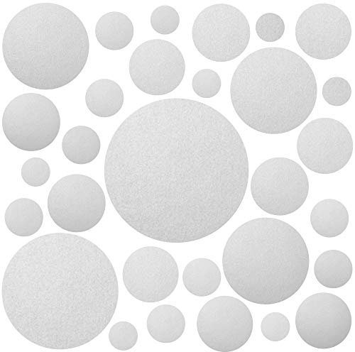 PREMYO 30 Punkte Wandsticker Kinderzimmer Mädchen Jungen - Wandtattoo - Wandaufkleber Selbstklebend Silber