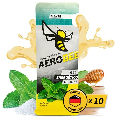 AEROBEE Energy Gel Classic – Minze 10x26g – [100% Natürliche Energie aus Honig] richtig leckeres Sportgel für den Ausdauersport, Energy Gel Laufen, Power Sport, Sportnahrung