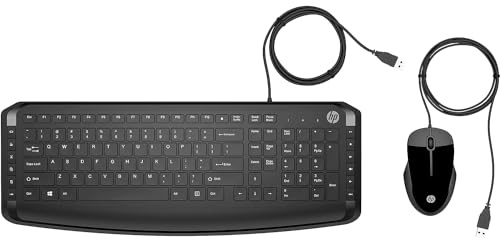 HP Pavilion 9DF28AA - Teclado y ratón con Cable 200 (Negro, 9DF28AA)