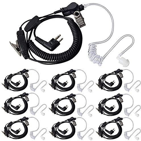 HYS Lot de 10 écouteurs acoustiques avec micro de sécurité Bodyguard Talkie-walkie compatible avec Motorola CLS1110 CP200 CP040 GP300 DP1400 Radio bidirectionnelle
