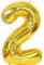 D2D | Party Balloon Zahl 2 XXL in Gold - Größe 100 cm - Folienballon - Zahlenballon - Geburtstagsdeko - Helium Ballon