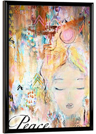 artboxONE Poster mit schwarzem Rahmen 18x13 cm Typografie Peace - Bild Peace Art Deco dekorativ