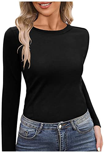 Oberteile Innenfleece für Herbst Winter warmes langärmliges Thermo-Shirt Thermo-Shirt Funktionsunterwäsche Oberteil Damen Eng Unterziehshirt Rollkragen Gerippt Slim Fit Dünn Pulli Damen Ski- & Therm