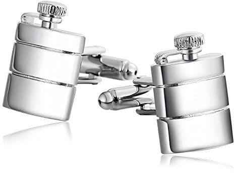 Manschettenknöpfe Witzig, Silber Manschettenknöpfe Witzig Quadratischer Krug Sets für das Hochzeitsgeschäft 2X1.4CM