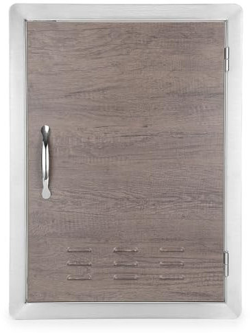 Stanbroil Grill-Zugangstür, 50,8 x 68,9 cm, Holzmaserung, Outdoor-Küchentüren, Wandkonstruktion, einzelne vertikale Tür für Außenküche, Grillinsel, Grillstation