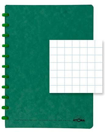 ATOMA Notizbuchsystem - Traditional Colors Cardboard - A4 - grün - Kariert 4 mm