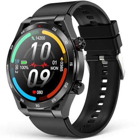 EarlySincere Smartwatch Chiamate Bluetooth, Smartwatch da 1,39 per Uomo e Donna, Orologio Fitness con Pressione Sanguigna/Sonno, Impermeabile IP67 per Android iOS Nero