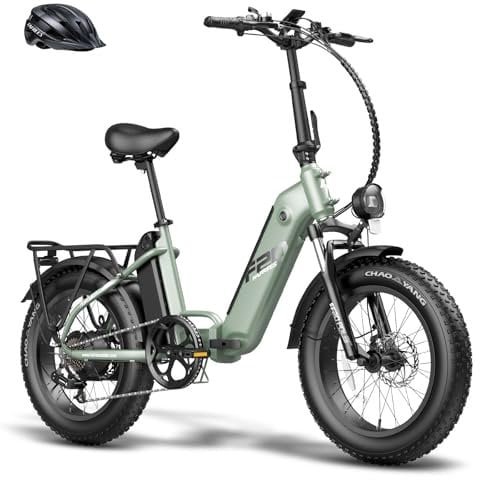 Fafrees FF20 POLAR Electric Bicycle, 20 * 4.0 Inch City Electric Bike, 2 * 10.4 Ah Removable Batteries E-bike, Folding Electric Mountain Bike for Adults, Power Assist 70-150KM, Green