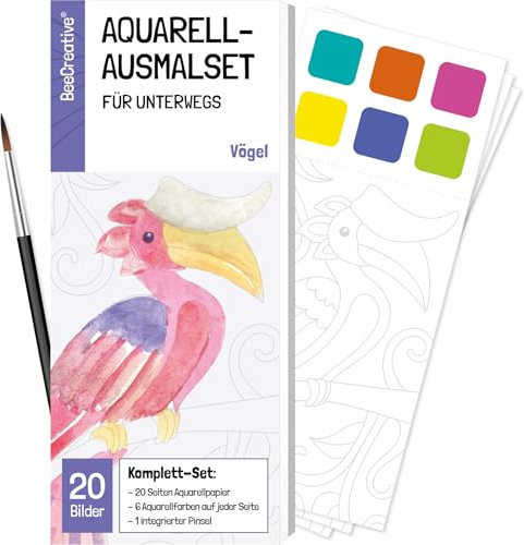 Livre de Coloriage Aquarelle pour Enfants 5-8 Ans - Bloc Détachable, Kit avec Papier, Peintures et Pinceaux