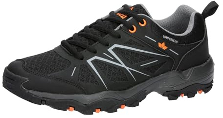 Lico Herren Walkingschuh Outdoorschuh Kadoka, schwarz/grau/orange, 45 EU