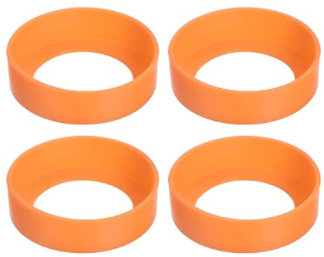sourcing map 4pcs Water Bottle Boot, Protective Silicone Boot Sleeve Non Slip Bottom Cover Bumper for Water Bottles Mug Tumbler Orange(70mm)