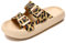Waysoland Sandalen Damen Herren,Wolkenschuhe Damen Badelatschen Wolken mit Verstellbaren Schnallen Rutschfest Schnell Trocknend Super Bequeme Dicke Sohle Airfoot(Leopard,39/40 EU)