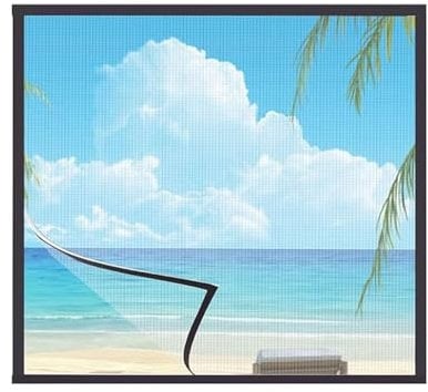 Fly Screen Window Magnet 75x165cm Fly Screen Against Insects, Patio Door Fly Curtain Let Fresh Air and Light in for All Windows, Black
