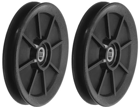 PATIKIL Universal Bearing Pulley Wheel 120mm/4.7, 2 Pack Nylon Bearing Pulley Wheel Lifting Bearing Wheel Replace for Gym Equipment Part Cable Machine
