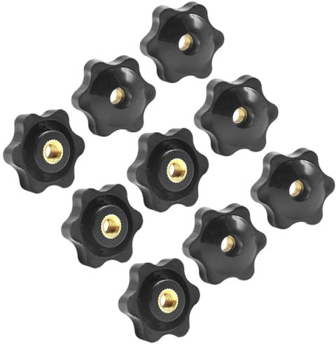 Hocansen 10 Stück Sterngriffmutter M6 Kunststoff Sternschraube Rändelmutter Innengewinde Sternform Klemmknopf Griffmuttern für Mechanische und Elektronische Geräte (MH-T/M6)