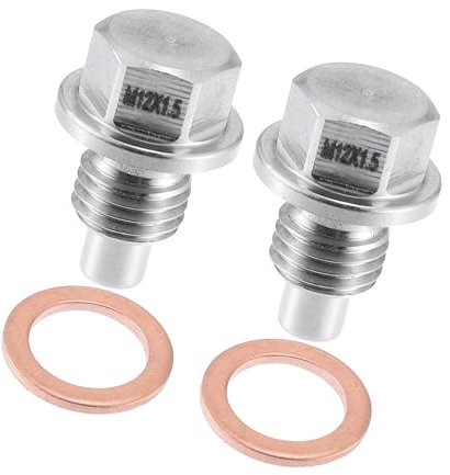 Hihaha Auto Motor Magnetische Ölablassschraube M12x1,5W/Unterlegscheibe (2 Stück) Langlebiges Material