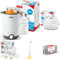 NUK Thermo 3in1 Babyflaschenwärmer mit NUK Micro Express Plus Mikrowellen-Dampf-Babyflaschensterilisato, NUK Babypflege Welcome Set, NUK Perfect Match Babyflaschenset und NUK Flaschenbürste