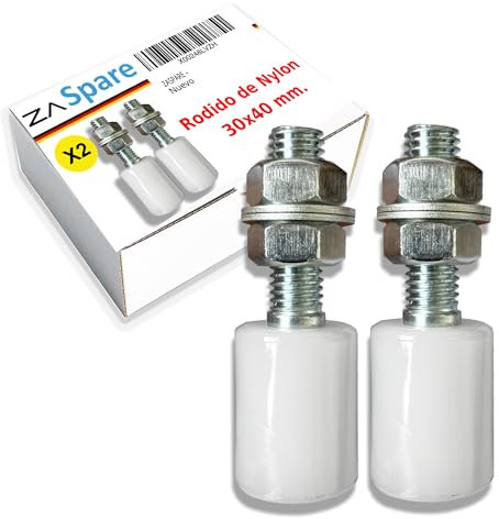 ZASPARE – Rodillos de Nylon para Puertas Correderas Ruedas Guia Industriales para Interior y Exterior Puertas de Garaje Portones Cintas Transportadoras (30X40 (PACK 2))