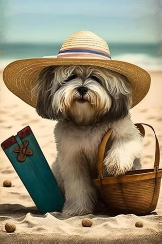 1000 Stück Puzzle Für Erwachsene Havaneser-Hund Am Strand Anspruchsvolle Lehrreiche Und Unterhaltsame Familienaktivitäten Spiele Spielzeug Geschenke Holzpuzzle