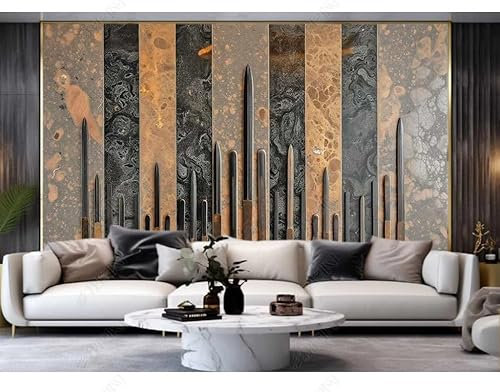 ZYHFDC Photo Wallpaper Modern Orange and Yellow Striped Sword Non-Woven Art Print Wall Mural Decoration Poster Picture Design Modern 450CM(W)*315CM(H)
