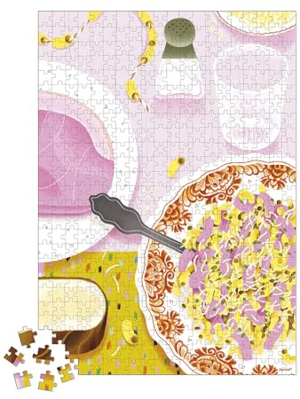 Janod - Puzzle 500 Teile Erwachsene Teenager Kinder - Schinken-Coquillettes - Fördert Geduld und Fingerfertigkeit - Europäische Herstellung, pflanzliche Druckfarben und FSC-Zertifiziert - Ab 8 Jahren
