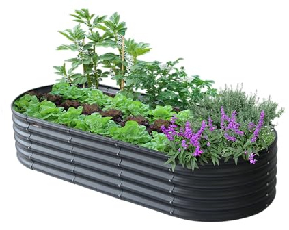 VegTub Modulares Metall-Hochbeet, 6 Verschiedene Größeneinstellungen, Charcoal
