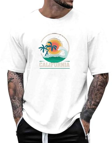 T-Shirts für Herren, Freizeit Oberteile, Herren-T-Shirts Mit Rundhalsausschnitt, Basic Top Y2K Shirt, Rundhals Cropped Tee, Einfarbig Shirts, Sport Shirt, Sommer Top, Männer Funshirt