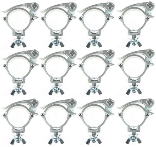 12 x Eurolite TPC-10QC silber Schnellspann Half Coupler 30 mm breit Schelle Trussaufnehmer für 50 mm Rohr I Maximallast WLL 100 kg TÜV