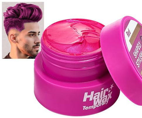 Rot Haartönung Temporäre Haarfarbe 2,8 Unzen, Rosy Red Haarwachs Styling Haartone Wax für Männer Frauen, Pink Instant Hair Cream Mud Natürliche Frisur Pomade, Haarfärbemittel Haar Wach Party & Cosplay