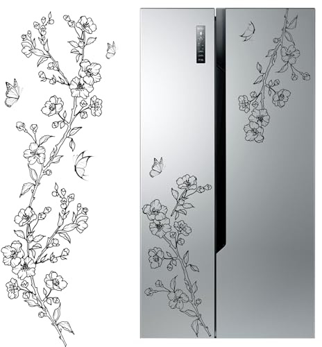 TOARTI Wandtattoo Blumenranken Schwarz Blumen Hibiskus Wandtattoo Wanddeko Blumenranke Aufkleber Sticker Wandaufkleber Hintergrund für Schlafzimmer Zuhause Dekoration Wohnzimmer