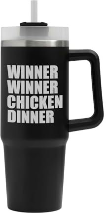 Winner Winner Chicken Dinner Big Tumbler, Winner Winner Winner Chicken Dinner Mug, Flask, Large Mug