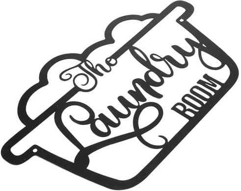 JUMPLAWN Rustikales Eisen Wanddekoration Schild mit Kreativer Form Leicht und Dekorativ für Waschraum und Wäschewand zum Aufhängen im Bad