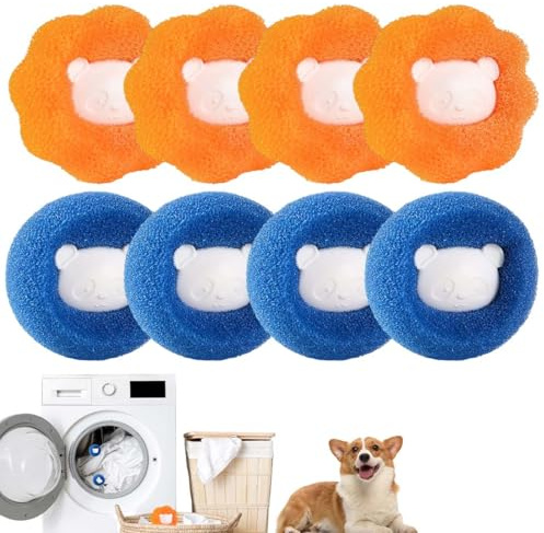 8 Piezas recogedores de pelo para lavadora, reutilizables, para mascotas, ropa y sábanas