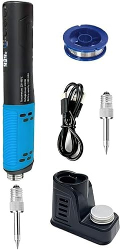 Portable Intelligent Electric Soldering Iron, Cordless Soldering Iron with LED Light, with 1500mAh Battery Rechargeable, Solder, Soldering Iron Stand, 200~450 ℃ for Soldering Repairing and Maintenance