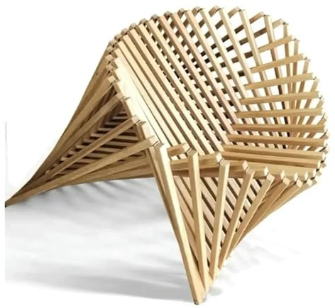 Benicasa Handmade Creative DIY Camping Chair Foldable Recliner Chair Advanced Outdoor Flying Chair for Homestay and Camping Living Room Decor(Beech wood)