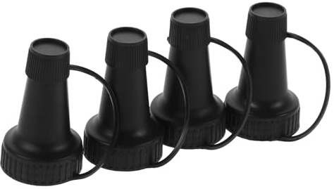 Gogogmee 4pcs Plastic Bottle Pourers with Precision Spout Transparent Water-absorbing Crystal Beads Dispenser Caps for Oil Liquor Juice Bottles and Milk Jugs