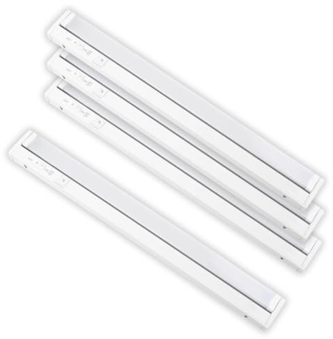 LUXULA 4 Stück LED Unterbauleuchte schwenkbar 55cm, Weiß, 8W 800lm | Schrankbeleuchtung mit Schalter, 3CCT dimmbar 2700K 4000K 6000K, IP20, Unterbau Lichtleiste, Küchenlampe, verknüpfbar