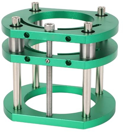 Hyuduo Oberfräsen-Tischbasis, Oberfräsen-Hebebasis aus Aluminiumlegierung und Edelstahl mit 4-Backen-Klemmsystem, 51 Mm Höhenverstellung für Holzbearbeitung, Kompatibel mit 64–66 Mm Oberfräsen