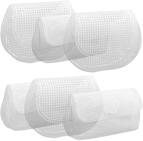 LIGHTAOTAO Rete Borse Uncinetto in Plastica 6 Pezzi Fogli Canvas Mesh per Borse Fai da Te Design a Rete per Accessori e Progetti Artigianali