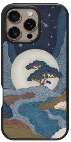 Case Collection Japanese Moon Art for iPhone 16 Pro Max Case, Aura Farming | 10ft CoreShock Drop Protection, MagSafe Compatible with 1600g Magnet Hold, Glossy Finish Print, Microfibre Lining, Gift Box