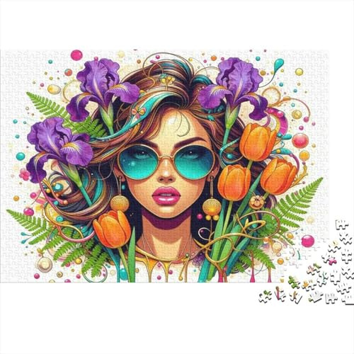Floral Maiden Jigsaw Puzzles for Adults Interesting Puzzles 1000 Pieces Impossible Puzzle Home Decoration Gifts 52x38cm/1000pcs
