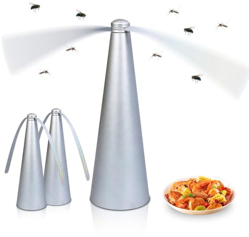 3 Stück Fliegenvertreiber, USB Fliegenwedler Fliegenabwehr, Tischventilator Gegen Fliegen, Tragbarer Weicher Flügel Fliegenvertreiber Ventilator für Outdoor Indoor Camping Restaurants, Silver