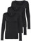 ONLY 3er Pack Damen Langarmshirt schwarz und weiß Langarm Basic Longsleeve Sommer aus 95% Baumwolle XS S M L XL 15209156